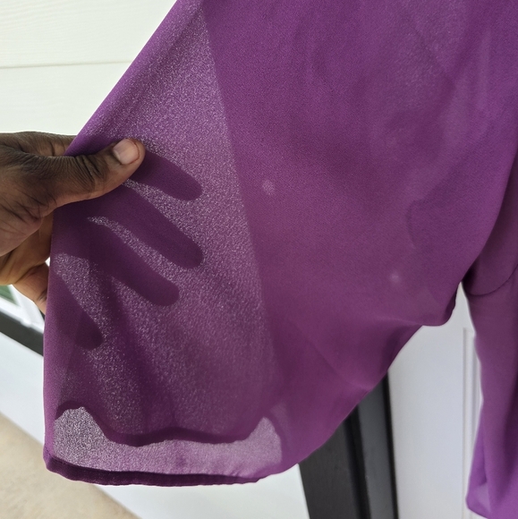 Maggie Barnes Womens Tunic Plus Sz 6X (38/40) Purple Blouse Studded Embellished - Picture 9 of 12